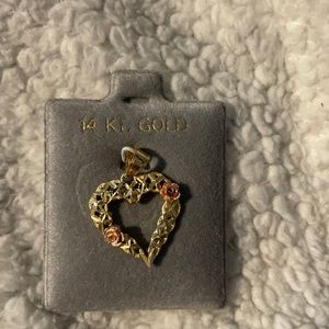 Brand new never worn heart and rose